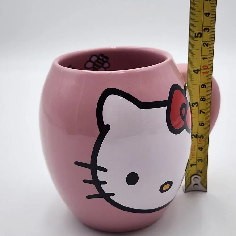Sanrio‎ 2011 HELLO KITTY Pink Barrel Ceramic Coffee Tea Mug w/Butterflies 18 oz